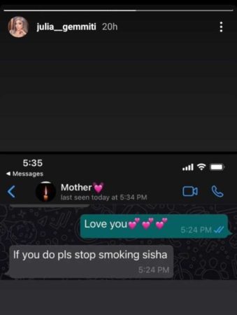 “Please Stop Sm0king Shisha If You Love Me “– Ned Nwoko’s Daughter Leaks Chat with Her Mother (Screenshot)