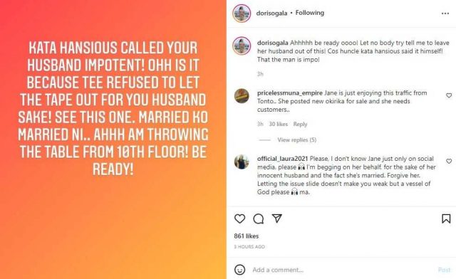 “Get ready, we’ll drop the audio note in which Kpokpogri called your husband impotent” – Doris Ogala to Janemena