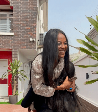 Iyabo Ojo Surprises Her Friend with Gigantic Bouquet of Naira Notes for Her Birthday