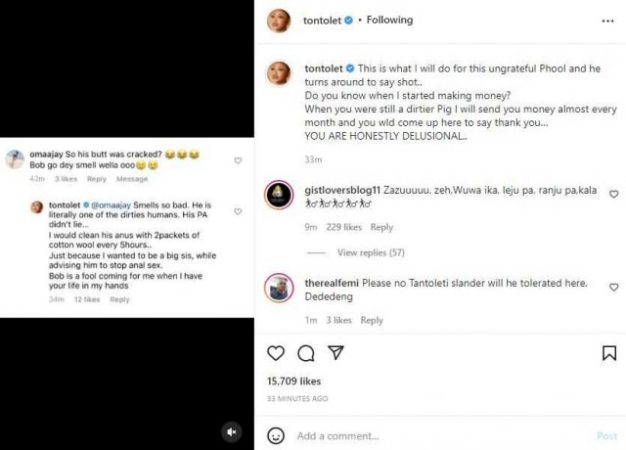 “I used to clean it with 2 packets of cotton wool every 5 hours” – Tonto Dikeh reveals the Pitiable state of Bobrisky’s butt amid intense beef