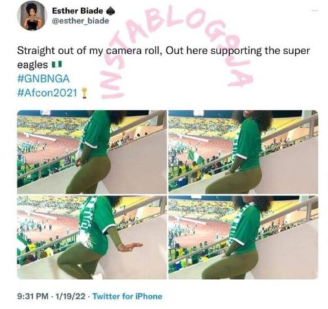“Maduka Wey You Find Go No Dey Pitch” – BBN’s Esther Shares a Photos of Herself in Cameroon Flaunting Her ‘Yansh’