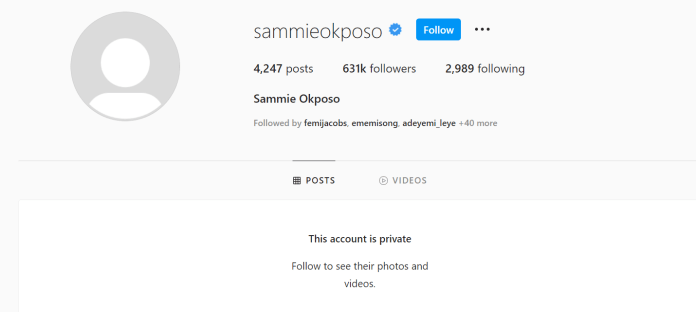 Sammie Okposo Sets IG Account To Private Hours After He Apologized To His Wife For Impregnating Another Lady