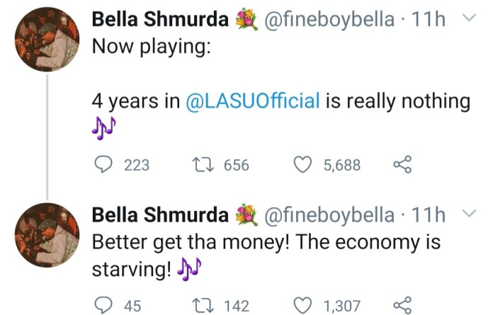 Outrage as Bella Shmurda Reacts After Lasu Pleaded With Him To Come Back To School