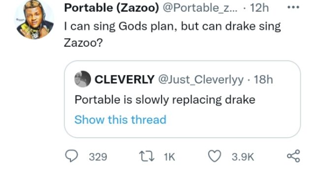 What Portable Had To Say About Rapper Drake Singing ‘Zazuu Zeh’