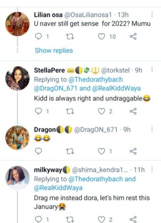 “U Never Still Get Sense For 2022” – Nigerians Drag Dorathy As She Clashes With Kiddwaya On Twitter