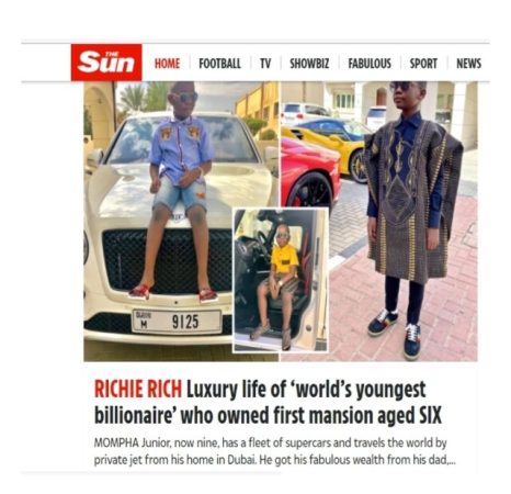 Mompha’s Son Featured On UK’s The Sun, Described As The ‘World’s Youngest Billionaire [PHOTOS]