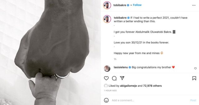 BBNaija’s Tobi Bakre Welcomes Newborn with Wife [Photo]