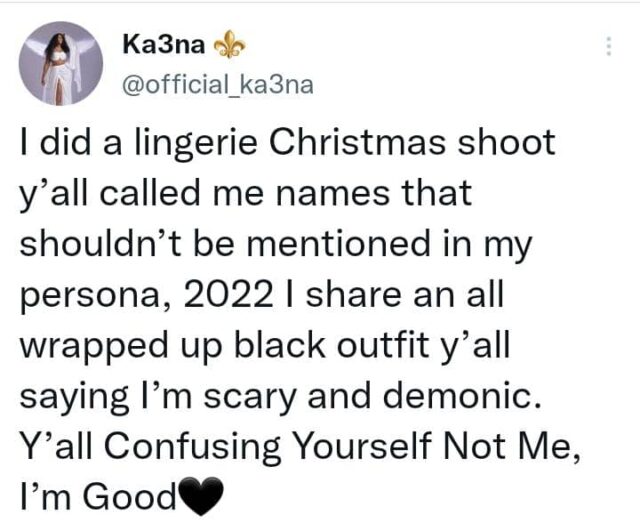 “You’re Confusing Yourself Not Me “– Ka3na to Those Mocking Her Choice of Outfits