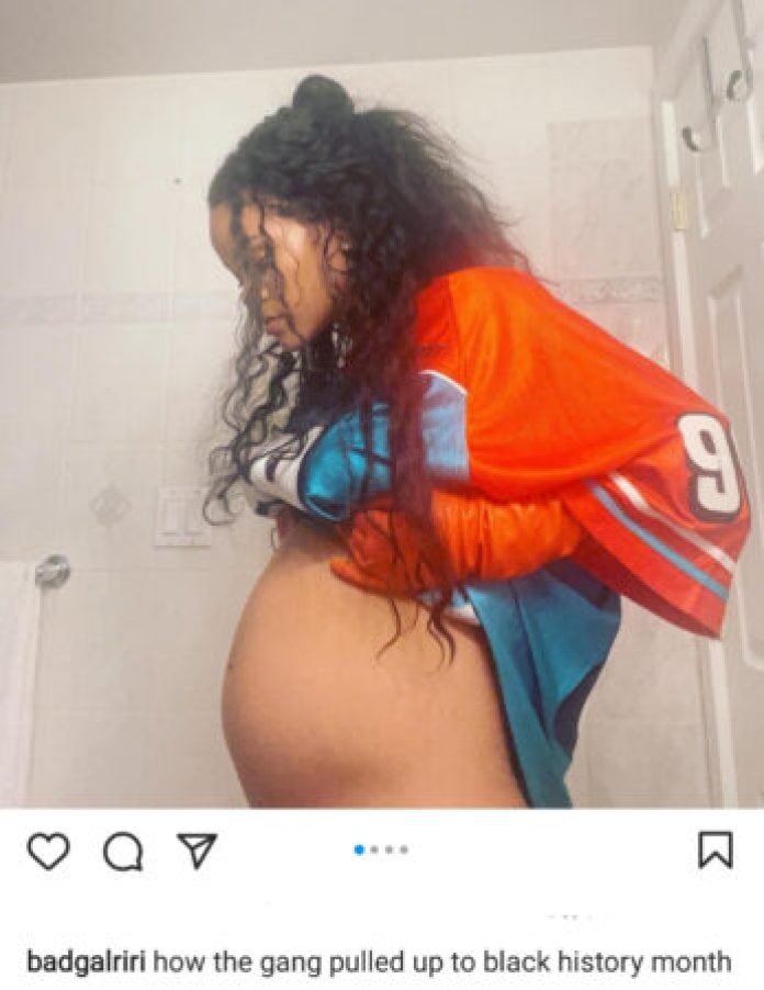 “She Is Going To Be A Great Mom” – Reactions As Rihanna Shows Off Her Growing Baby Bump In New IG Post