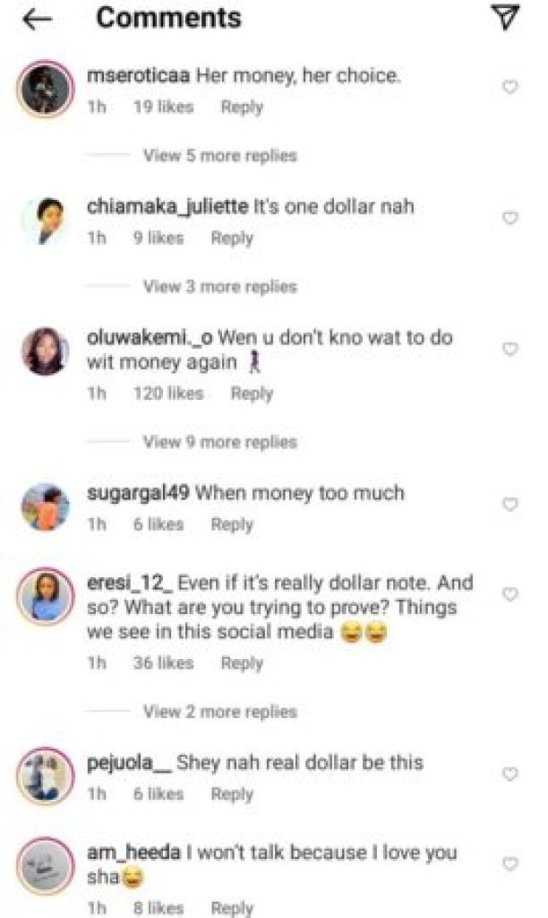 Nancy Isime Dragged For Disrespecting The Dollar By Using It On Her Nails