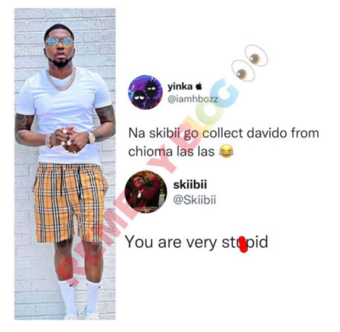 “You Are Very Stupid”-Skiibii Heaps Insults on Fan For Claiming He Snatched Davido From Chioma