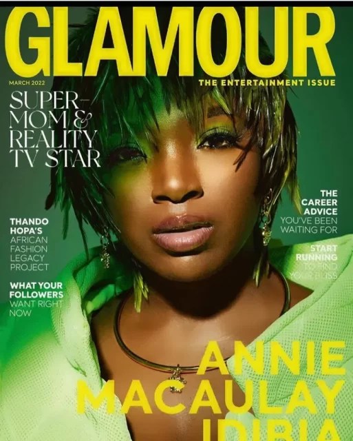 “From cook girl living in boys quarter to South African Magazine cover – Annie Idibia Graces Glamour Magazine Cover