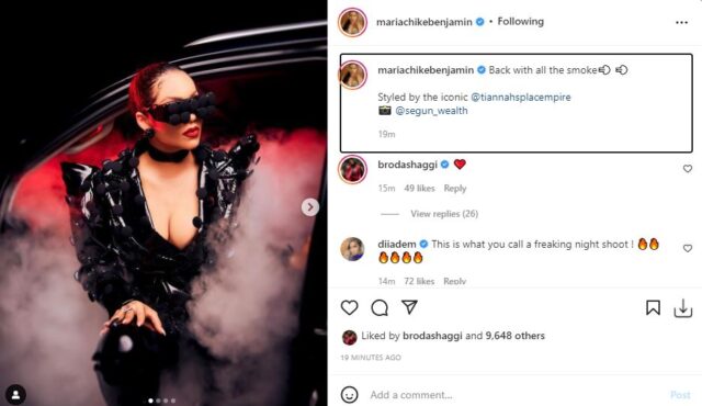 “Back With All The Smoke” –Maria Tensions Fans With Beautiful Snaps Amidst The Battle Of 1million Milestone