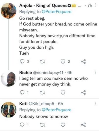 Nigerians Take a Swipe At Peter Okoye For Saying He’s Allergic To Poverty