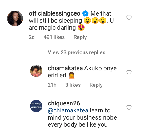 “I go still born for your papa” – Blessing Okoro Carpets Troll Who Accused Her Of Giving Birth To Children For Different Married Men