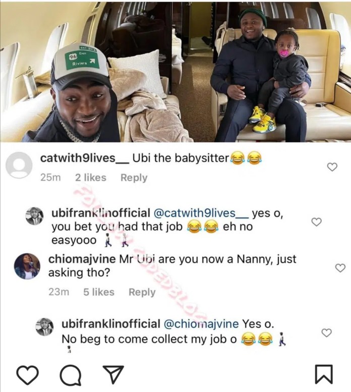 ‘Yes O, No Beg To Collect My Job O” – Ubi Franklin Replies Fans Taunting Him For Babysitting Davido’s Son Ifeanyi