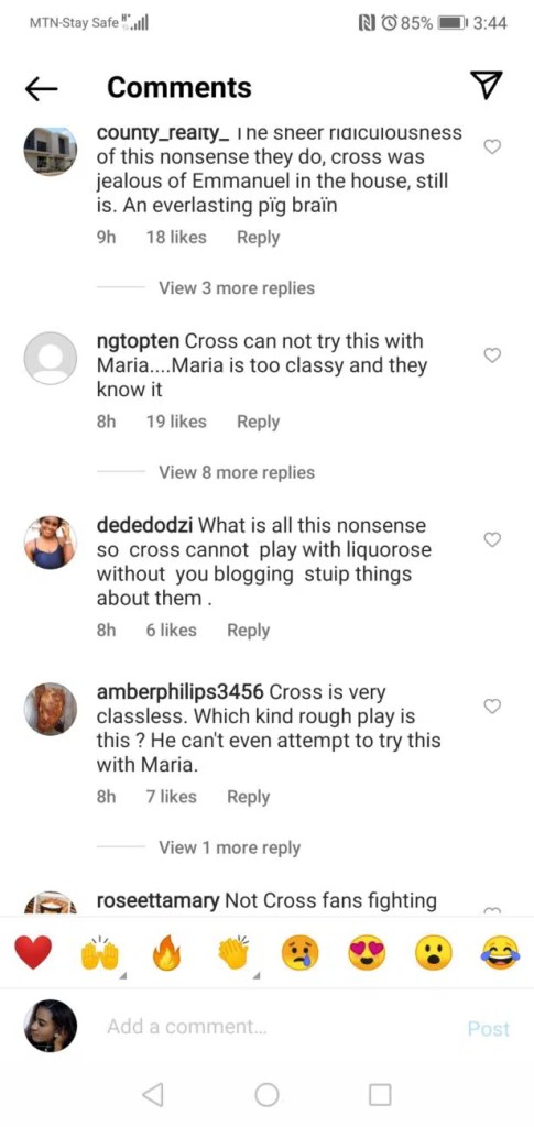 ‘He can’t try that with Maria, She is too classy”-Uproar as Cross Was Spotted in rough play with Liquorose’s b00bs