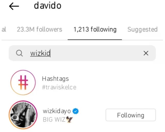 Jubilations as Davido Re-follows Wizkid On Instagram