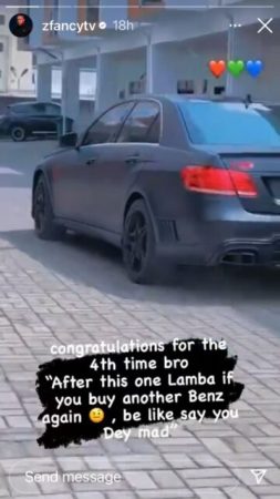Instagram comedian and popular Skit maker, Lord Lamba acquires fourth Mercedes Benz
