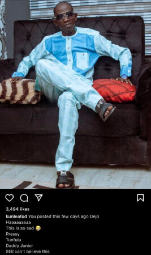 “April fool prank?”- Nollywood Actor Dejo Tufulu’s son speaks on his death