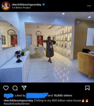 “My House is Worth 800 Billion, All of us dey lie now”–Trouble Looms As Nkechi Blessing Shades Laide Bakare Over Her New House