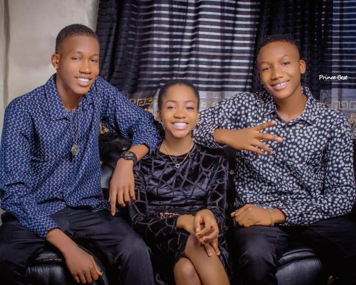 Gospel singer Gozie Okeke’s wife, Princess Njideka shows off their kids