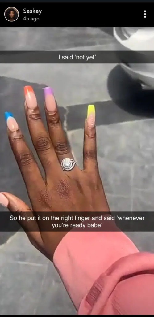 BBNaija’s Saskay gets engaged to mystery lover, reveals when she will get married