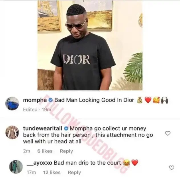 “Go Collect Your Money”– Netizen Taunts Mompha As He Shows Off His New Hair Attachment