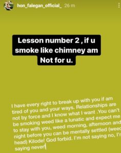 “Please if you are going to be my girl, have a University Basic Degree & don’t smoke weed”- Nkechi’s Ex-lover mocks her