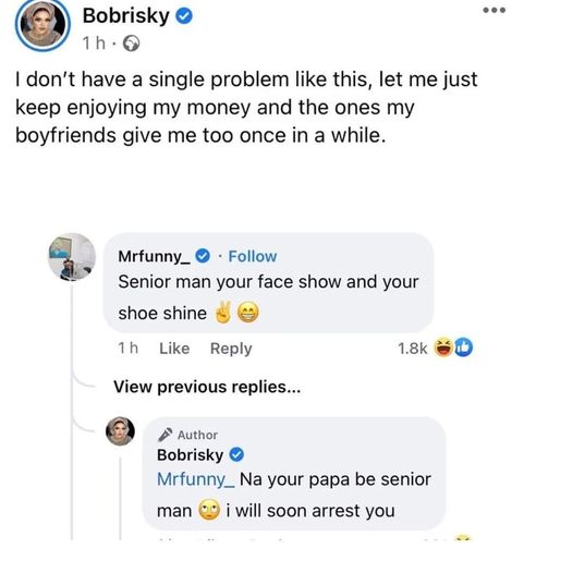 ‘Your Father Is Senior Man, I Will Soon Arrest You’ – Bobrisky Blows Hot As He Clashes With Oga Sabinus