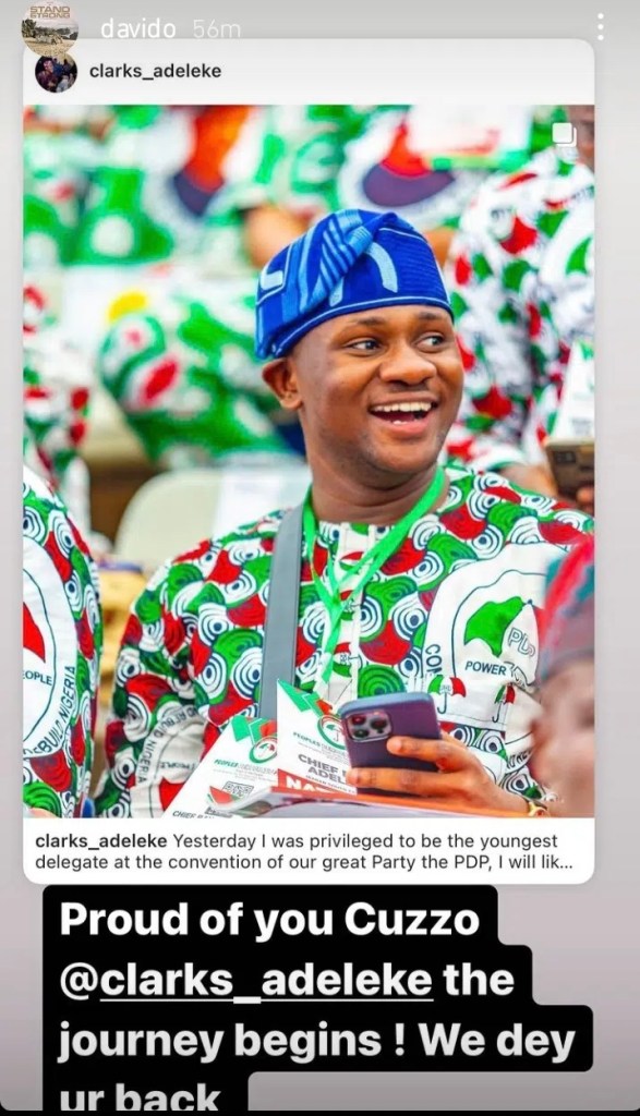 Davido Squashes Beef With Cousin, Clarks Adeleke, Celebrates His Political Achievement