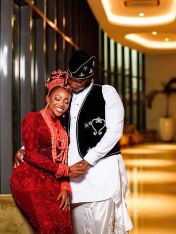First photos from actress Ini Dima Okojie’s traditional wedding to her man, Abasi Ene-Obong [photos]