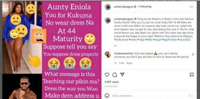“Dress With Sense, Stop Flaunting Your Body At 44” – Uche Maduagwu Berates Eniola Badmus For Showing Thighs