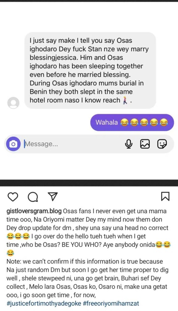 Actor, Stan Nze reportedly having an affair with Osas Ighodaro [Screenshot]