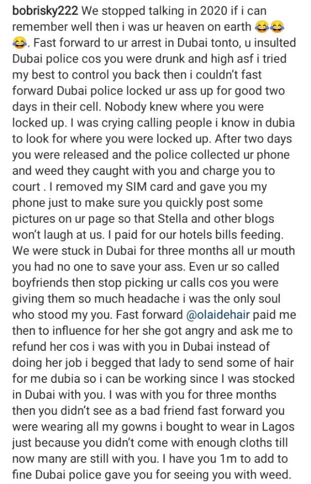 Angry Bobrisky Leaks Chat with Tonto Dikeh, Reveals Why No Man Stays With Her