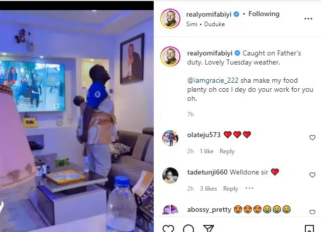 “This is foolishness” – Reactions as Actor Yomi Fabiyi backs his baby weeks after his second marriage hits the rocks