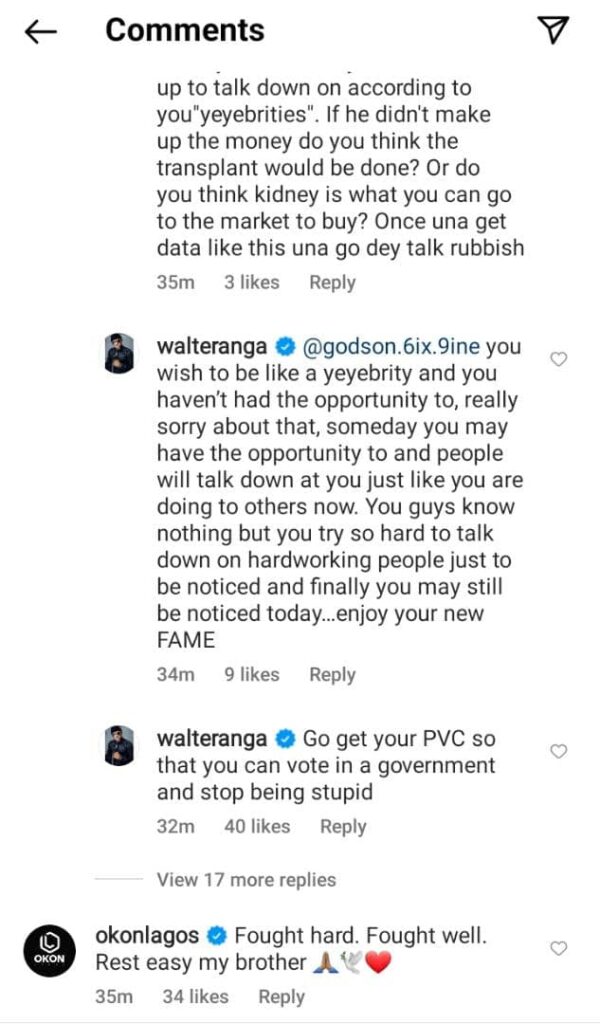 “Say What You Know And Stop Being Stup!d”– Walter Anga Slams Those Criticizing Nollywood Celebs Over The Death Of Leo Mezie