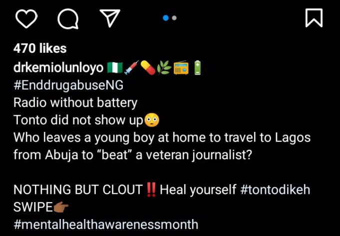 Kemi 5-0 tonto, kemi Olunloyo updates us after Tonto Dikeh stormed Lagos to beat her up