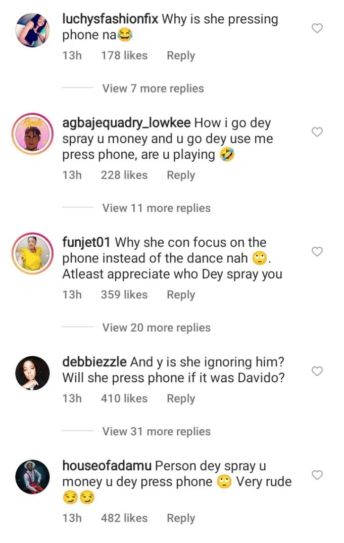 “This Is Rude Na” – Netizens lambast Nini for ignoring Israel DMW while he was spraying her money at her birthday (Video)