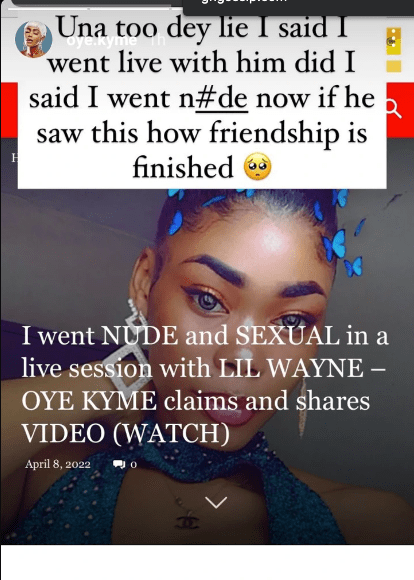 “If Lil Wayne Sees This, Our Friendship Is Finished” – Oye Kyme Denies Claims Of Going Nude With The American Rapper