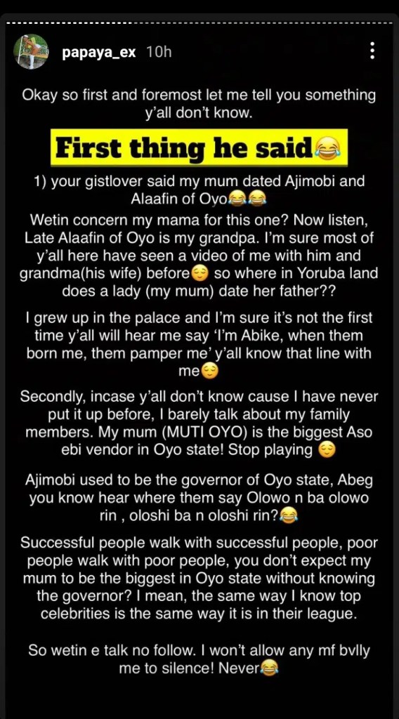 “I can do whatever I like” – Papaya Ex reacts to reports of dating a married yahoo boy