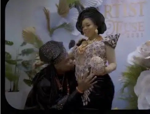 Toyin Lawani finally unveils husband’s face to the world as they mark first anniversary [Video]