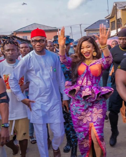 “If Dino melaye can become a Senator”-Reactions as Tonto Dikeh seeks and receives blessings as she embarks on her political journey