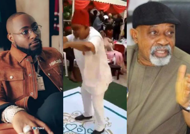 “All our politicians don turn Poco Lee”- Davido reacts to video of the labour minister, Chris Ngige dancing at an event [Video]