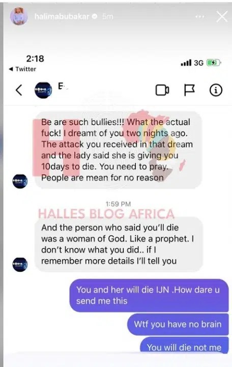 “I don’t fear anyone”- Halima Abubakar fumes over death prophecy