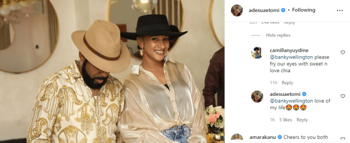 “This love is forever” -Temi Otedola, others react as Adesua Etomi shares loved-up photos with hubby