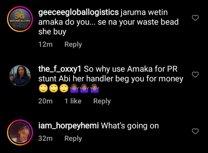 “Don’t chase clout with her”-Fans Drag Jaruma Over ‘Kanyamata’ Post On BBNaija’s Amaka After She Flaunted A Waist Bead [Video]