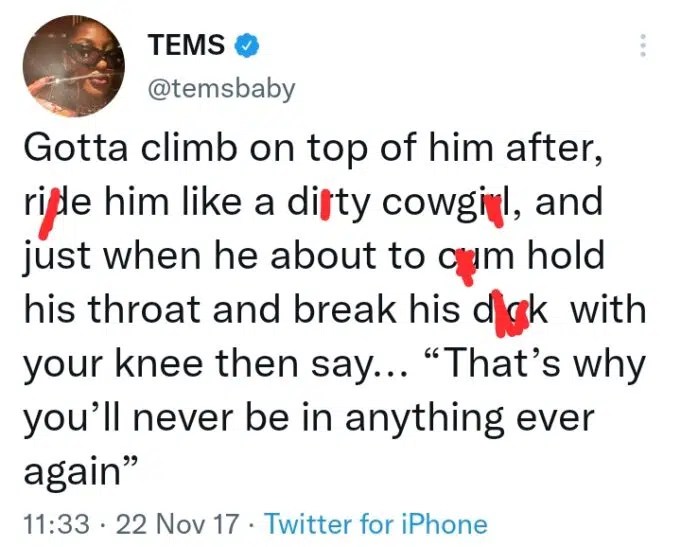 “I know say you be bad child, Sounds like a farewell note to an abus3r”- Reactions as cybernauts dig up Tems’ old ‘dirty’ tweet