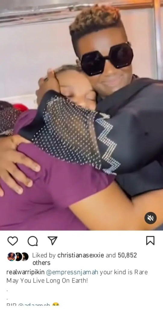 Your kind is rare”- Real Warripikin consoles Empress Njamah as she pays tribute to late Ada Ameh [Photos/Video]￼