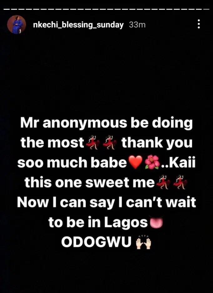 Nkechi Blessing rejoices as mysterious admirer makes unbelievable promise to her